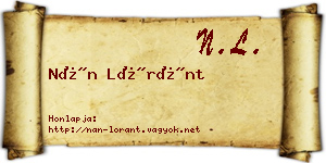 Nán Lóránt névjegykártya