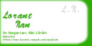 lorant nan business card